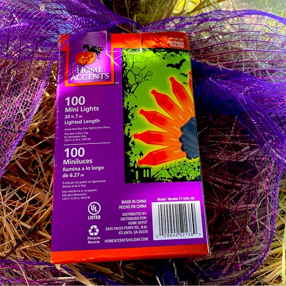 100 Orange Mini Fall String Lights - Picture 3 of 7